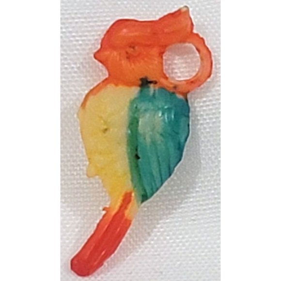 5 celluloid plastic animal toy CHARMS prizes lion giraffe penguin parrot goat - Picture 9 of 12
